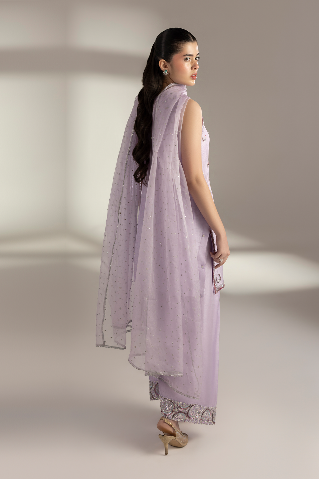 Lilac Moon - Embroidered Raw silk 3 piece